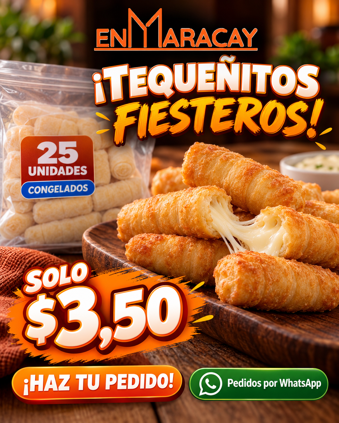 tequeños fiesteros en Maracay